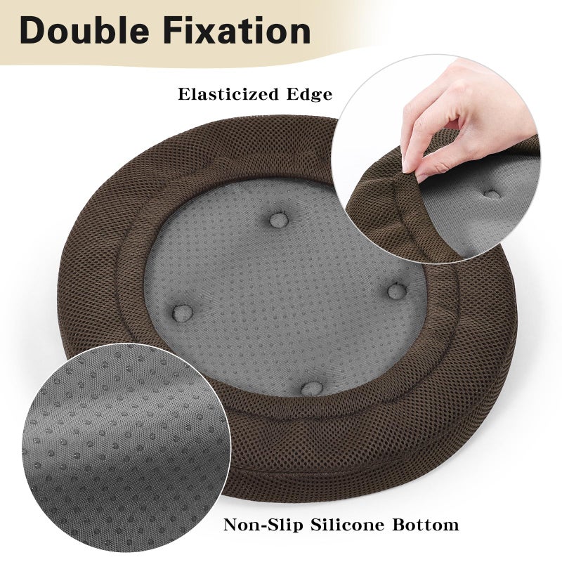 baibu Bar Stool Cushions, Super Breathable Round Bar Stool Cover Seat Cushion Brown 13" - One Cushion Only - Image 4